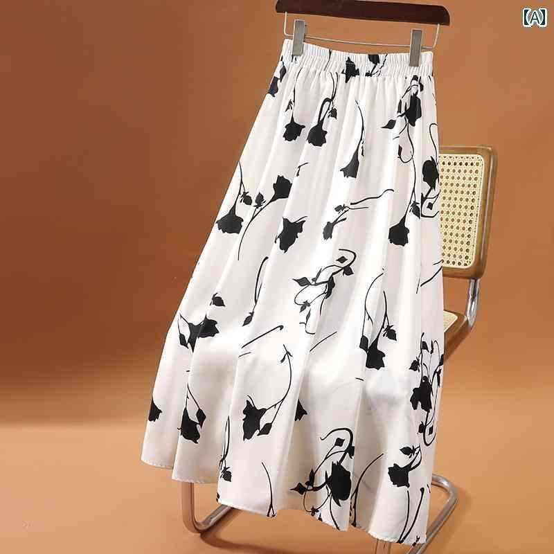 パンツドレス レディース 女性用 ホワイト 花柄 スカート 2025 夏 カバー アップ aライン 年齢を 感じ..