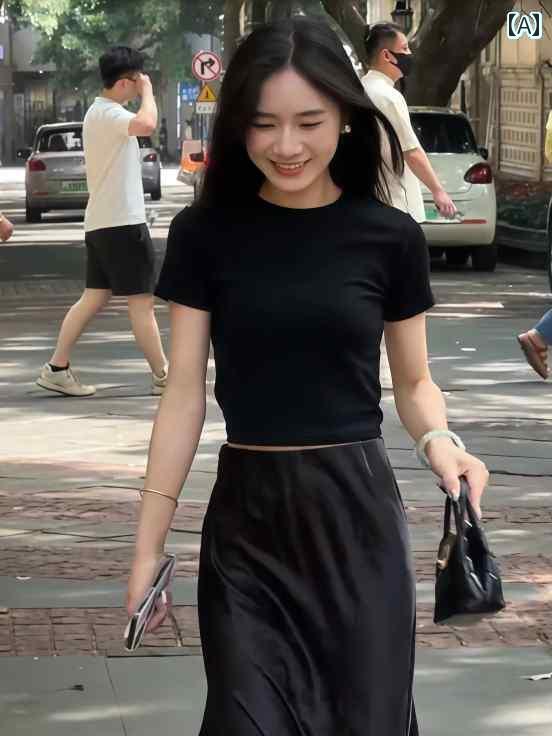 パンツドレス レディース フランスの 高級 レース スプライシング アセテート ブラック スカート レディース 夏 ハイウエスト スリム ミディアム 丈 サテン バッグ アーム