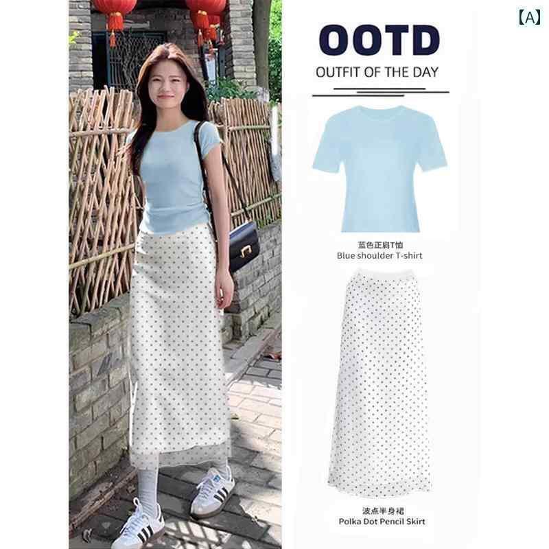 パンツドレス レディース ホワイト 水玉 スカート ロング レディース 2025 夏 小柄な 洋 ナシ型 ヒップ カバー aライン