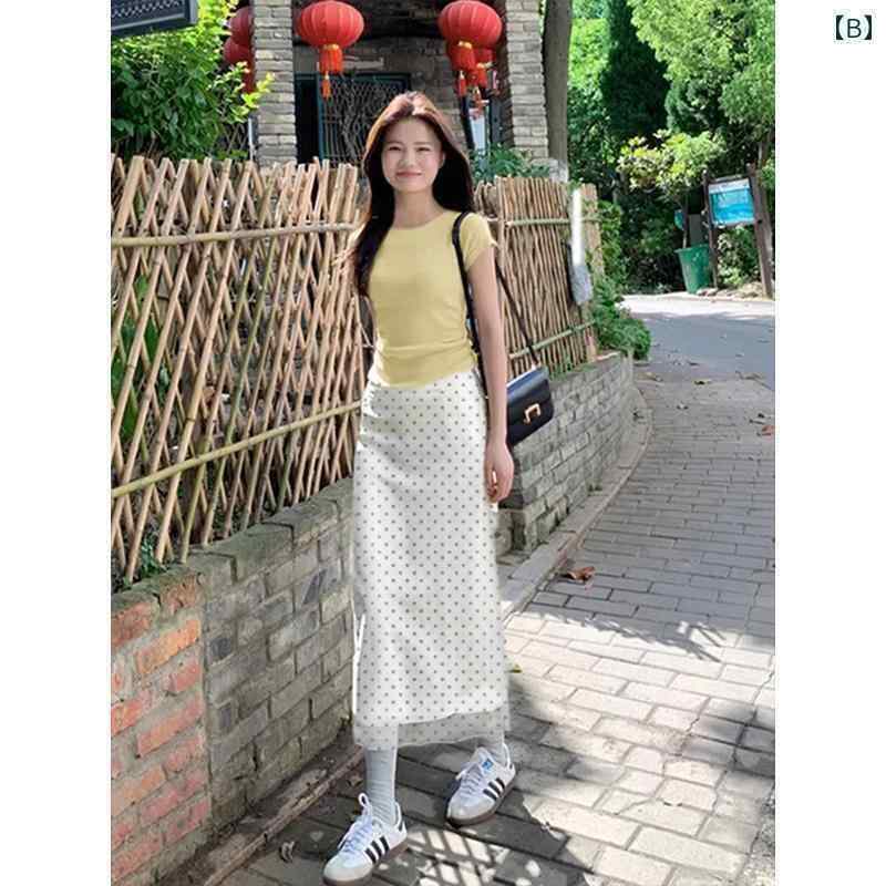パンツドレス レディース ホワイト 水玉 スカート ロング レディース 2025 夏 小柄な 洋 ナシ型 ヒップ カバー aライン