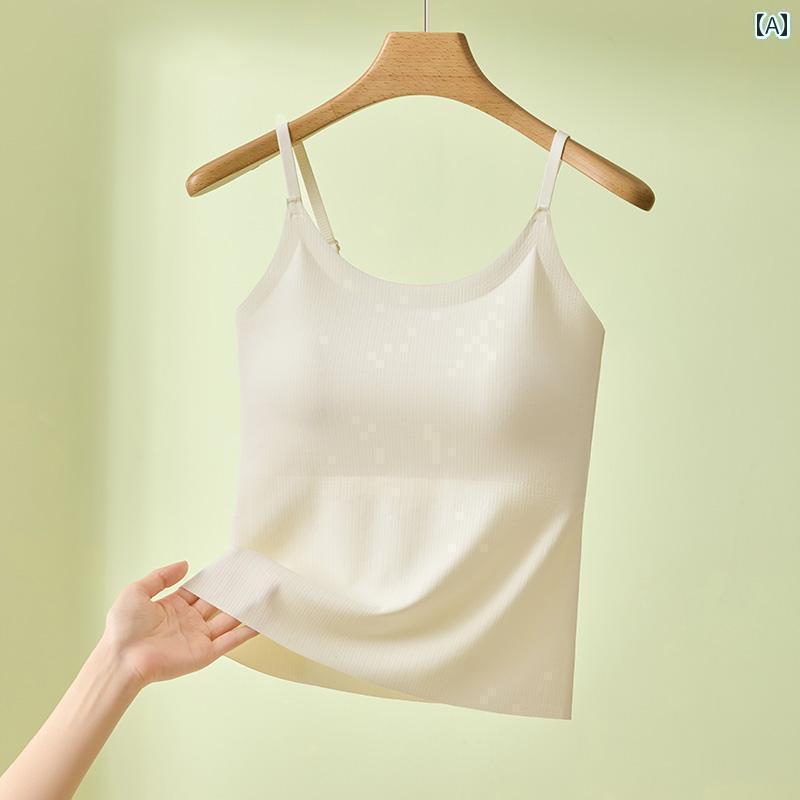 インナー 冷感の シームレスな 小さい キャミソール ベスト ブラジャー レイヤリング インナーウェアが..