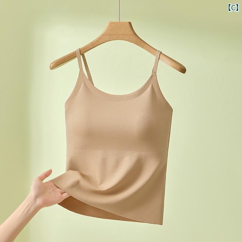 インナー 胸 パッドと 美しい バックブラを 備えた 女性用 キャミソール ベスト。 ベースウェアは 大き..