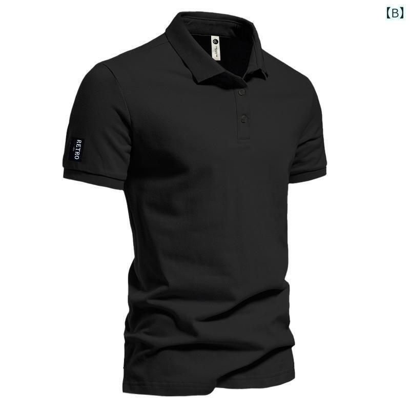 ポロシャツ メンズ 無地 アメリカン レトロ ポロシャツ メンズ 半袖 夏 ゆったり レイヤリング シャツ ..