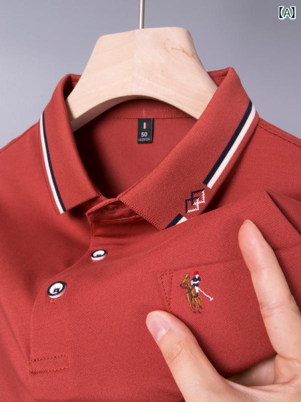 Tシャツ ストリート メンズ 半袖 Tシャツ ポロシャツお父さん 夏服 plol 冷感 プロ ネクタイ ポケット 付き paolou