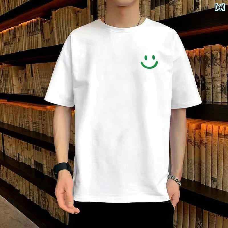 メンズ おしゃれ スウェット セット 男女兼用の 夏用 綿 半袖 Tシャツ カジュアルで 万能 ゆったり ラ..