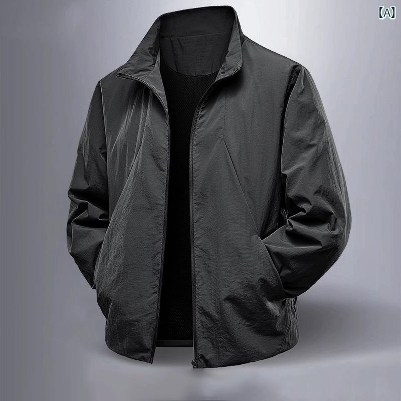 ワークジャケット メンズ 高級 メンズジャケット 2025 春夏 スタンドカラー 防水 日焼け防止 薄手 ジャ..