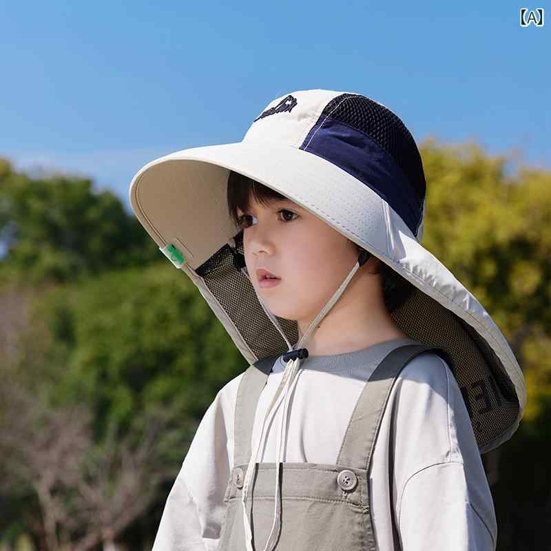 子供用 サンハット 子供用 帽子 夏用 男の子 通気性 サン ショール ハット 女の子用 つばの 大きい 漁..
