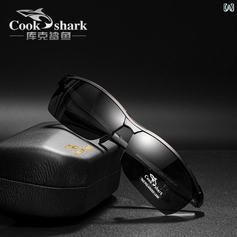 メンズ 偏光 サングラス Cook Shark アウトドア Luya 偏光 サングラス メンズ スポーツ サイクリング 防風防 砂 UV