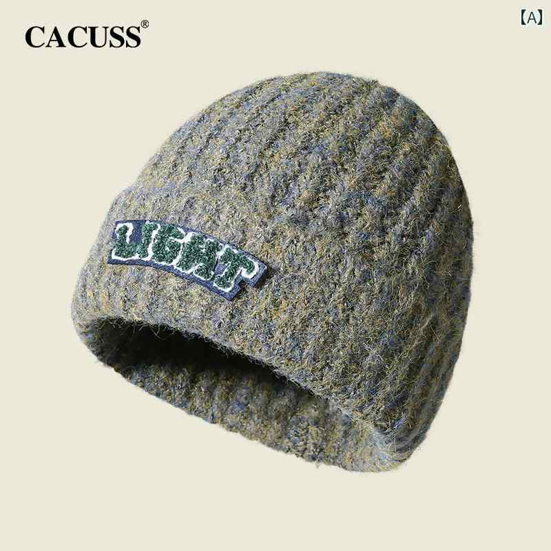 おしゃれ ニット帽 レディース CACUSS 帽子 レディース 秋冬 2025 ウール グラデーション 文字 ファッ..