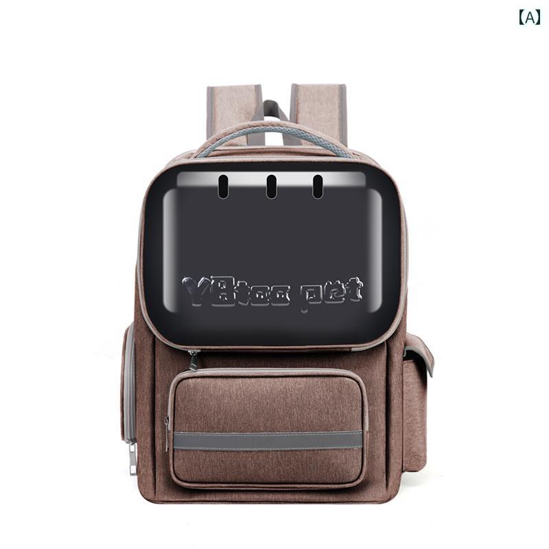 ペット用 お出かけ バッグ 猫用 リュック 見た目も 高く 通気性に 優れた リュックで 引っかき 傷や 噛..