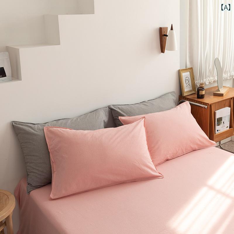 枕 カバー 海外 和風 ウォッシュ コットン 枕 カバー バッグ 2枚 芯 プロテクター 100 % シングル 価格