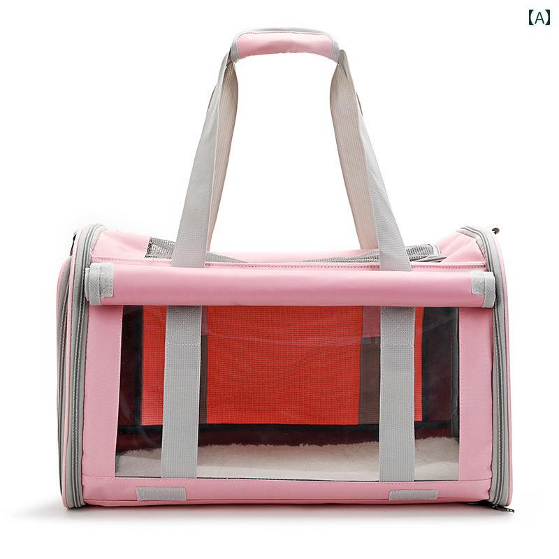 ペット用 お出かけ バッグ 猫用 バッグ ポータブル 透明 ペット 通気性の ある 折りたたみ 式 バック パック 車用 ケージ