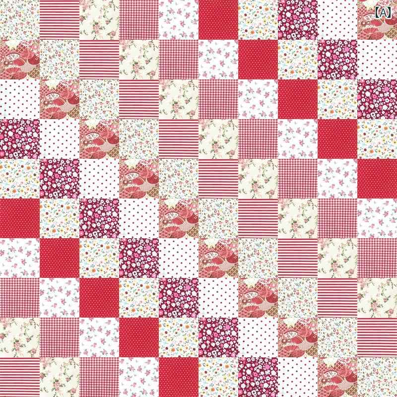 DIY パッチワーク 綿 牧歌的な 子供用 キルト ツイル 生地 パッチワーク DIY 素材 ピンク ブルー グリーン シリーズ セット