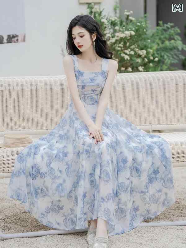 エレガント カラードレス ワンピース 三 亜 ビーチ スカート 夏 レディース フレンチ ロマンチック ブ..