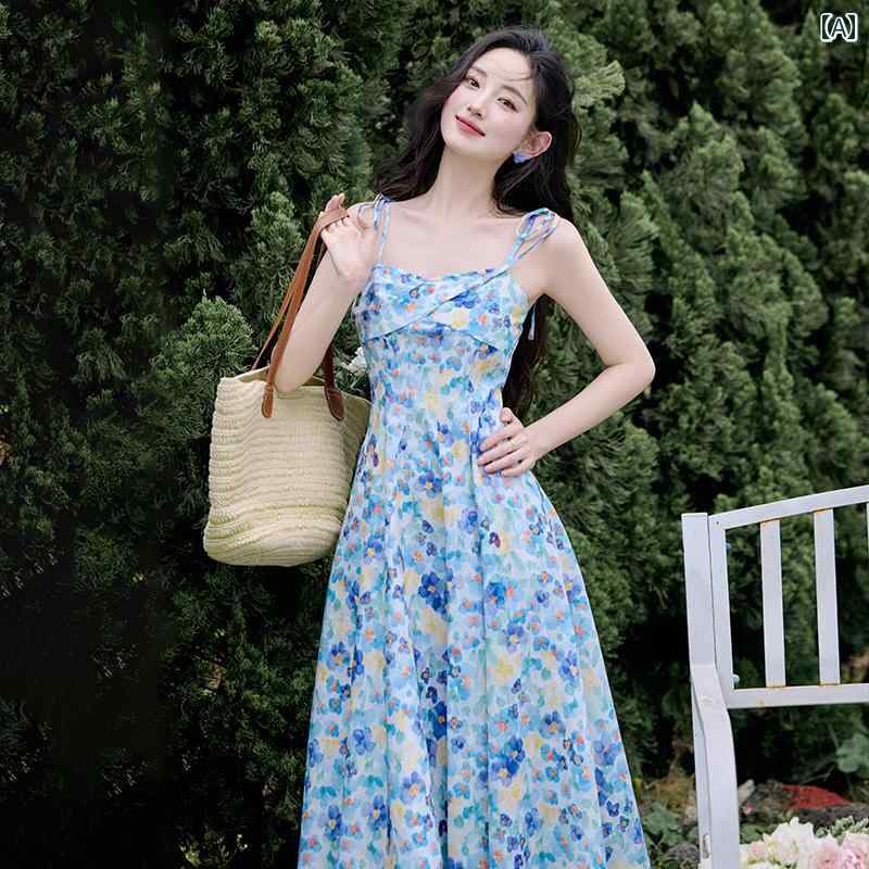 エレガント カラードレス ワンピース 油絵の 花柄 スカート ドーパミン 小さい さわやか スーツ ホリデ..