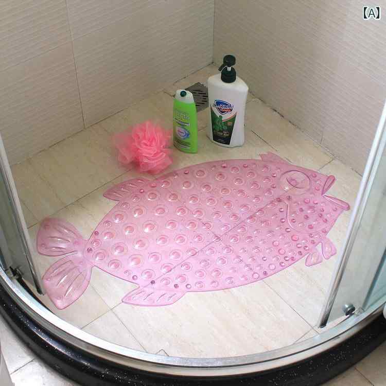 バスマット 浴室 インテリア ファッション 魚の 形 PVC バス ルーム 滑り止め マット マッサージ フロ..