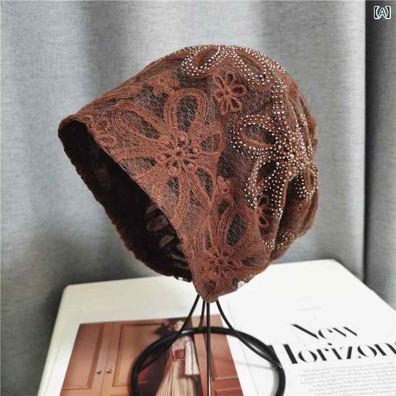 レディース ターバン ファッション スカーフ 帽子 レディース 夏 薄手 レース 産後 妊婦用 スカーフ エ..