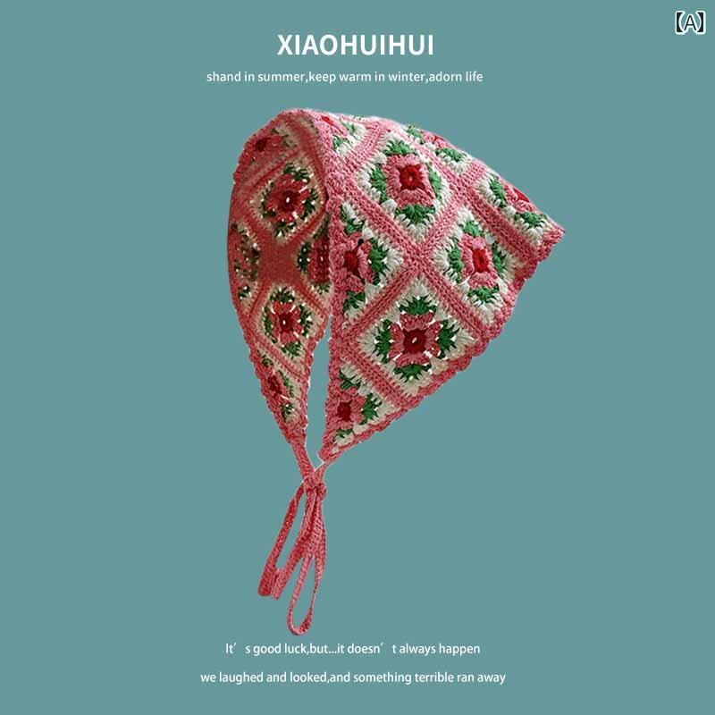 レディース ターバン ファッション スカーフ フレンチ イン ニット レースの 三角 スカーフ 女性用 202..