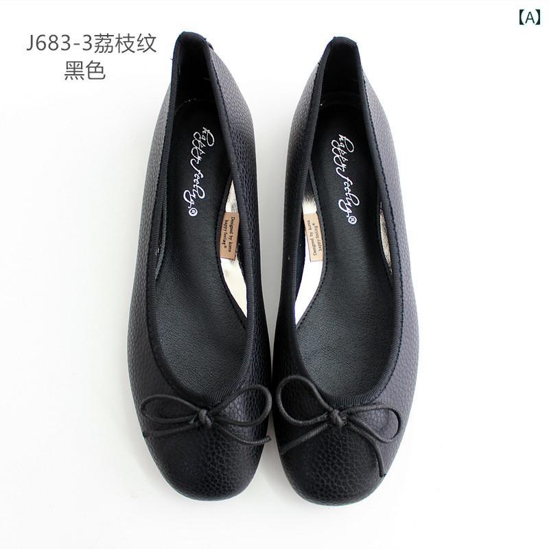 バレエ シューズ レディース 秋冬 ラウンドトゥ リボン フラット シューズ バレエ 赤 ポンプ ボート レ..