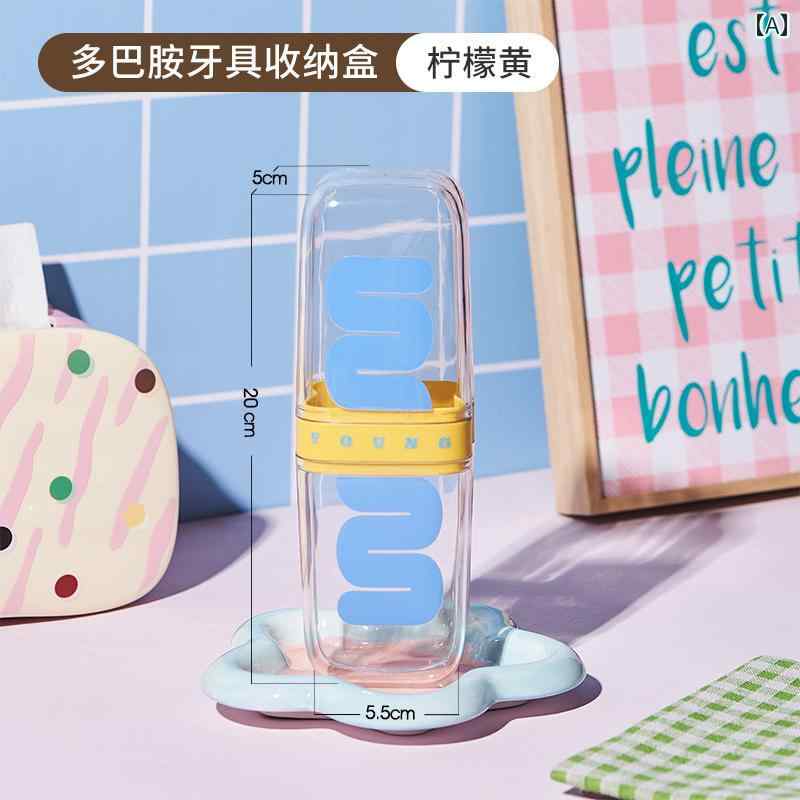 歯ブラシカップ おしゃれ 携帯用 旅行 用 洗 口 カップ 歯 ブラシ チューブ 歯磨き 粉 収納 ボックス カップル用 旅行用 マウスウォッシュ カップ高 価値