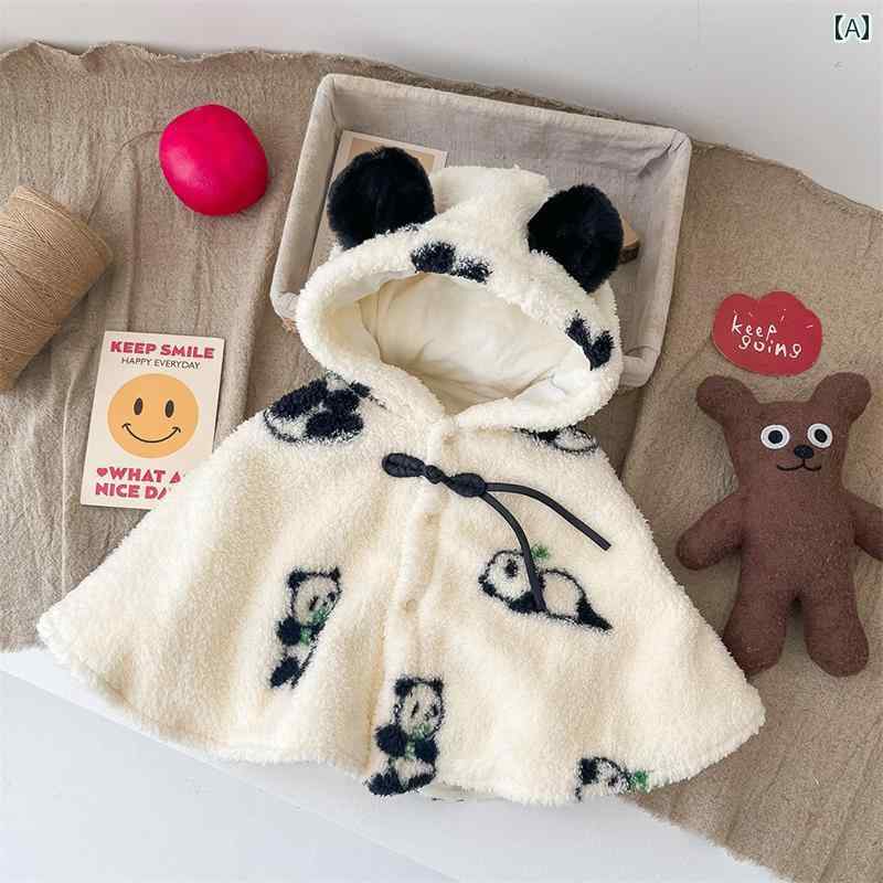 かわいいい ケープ ベビー服 ベビー 防風 マント 秋冬服 男の子と 女の子 裏起毛 厚手 ショール アウト..