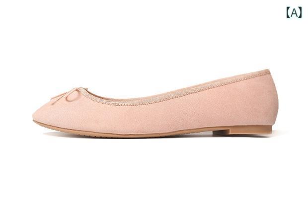 バレエ シューズ レディース Hm 16 浅口 フラット シューズ ボート スクープ シングル バレエ ストラッ..