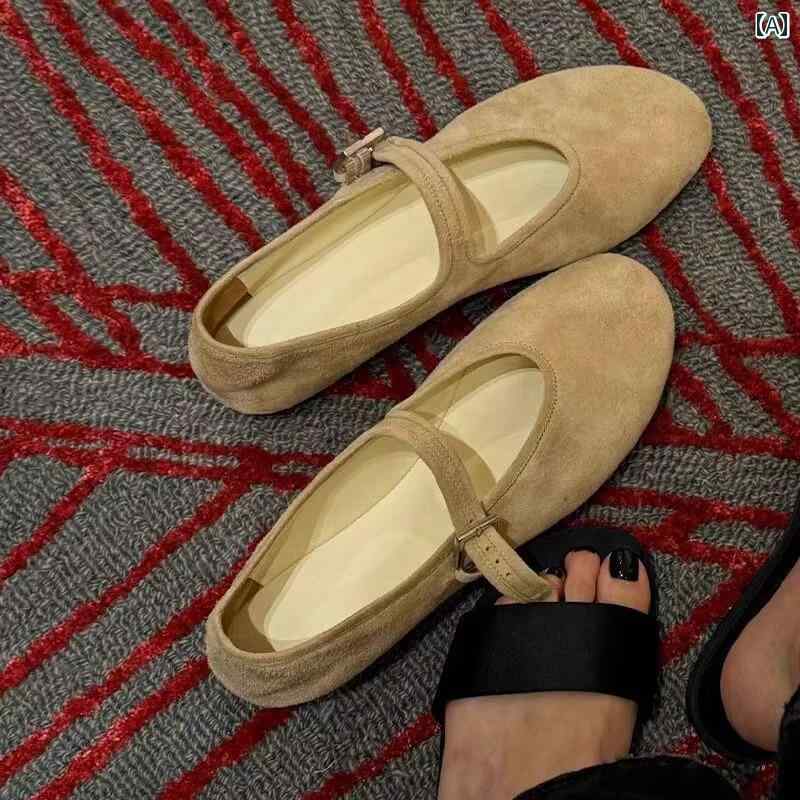 バレエ シューズ レディース 2025 春夏向け バックル 付き レディース向け 高級 バレエ フラット メリージェーン シューズと ローカットの 浅 履き シューズ