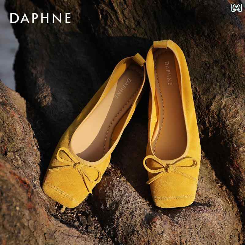 バレエ シューズ レディース ダフネ シープスキン シューズ レディース 2025夏 スクープ ボート ソフト..