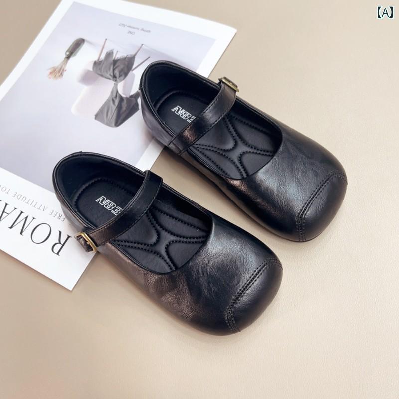子供用の ドレスシューズ 女の子 革靴 2025 春秋 黒の 子供の 小さい プリンセスの 靴 ソフト ソール ..