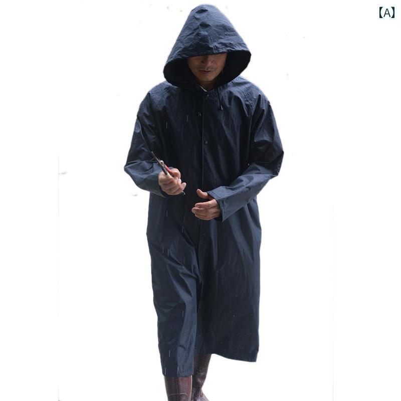 メンズ レインコート アウトドア レインコート 作業着 ロング 全身 防 雨 大人 アウターウェア 男女兼用 ワンピース 無地 ハイキング レーンコート