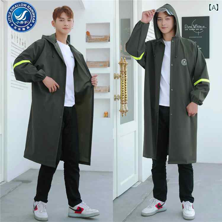 メンズ レインコート リトル スワロー レインコート ロング フルボディ 防 雨 ファッション ジャケット メンズ 厚手 ワンピース 防水 大人用