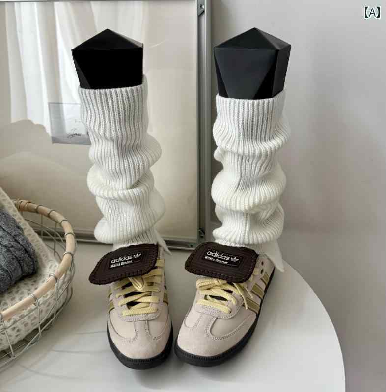 レッグウォーマー カバー レディース RuanRuan 秋冬用 レディースソックス ニット パイルソックス ホット ガール Y2K カーフ ソックス グレーの 不規則な 暖かい レッグカバー