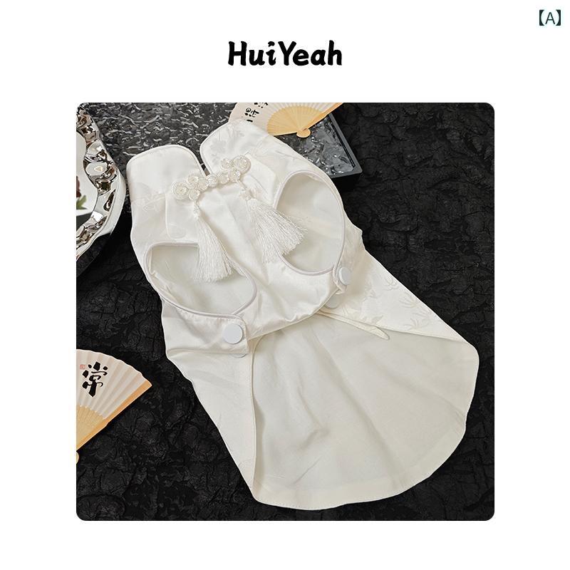 ペット用 ベスト 犬 子犬の 中国 チャイナ ドレス ノースリーブ ベスト マルチーズ ビション 小型 犬 春夏 薄手 ペット 服