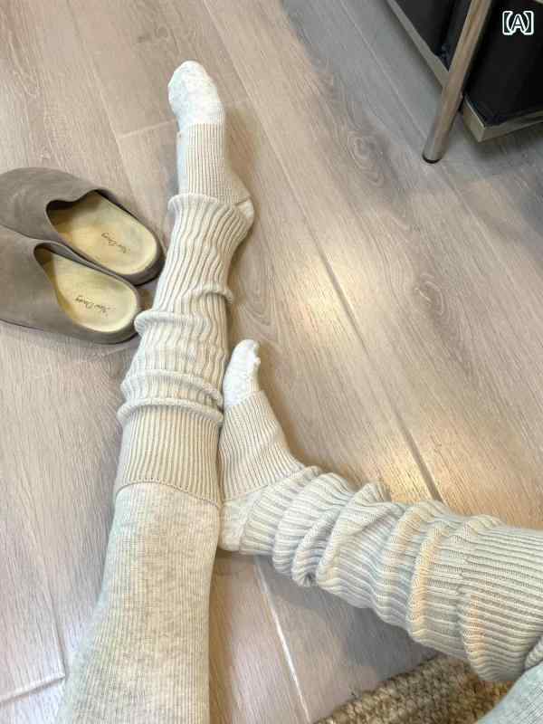 レッグウォーマー カバー レディース 女性用 白 ソックス 秋冬 ニット ふくらはぎ 和風 ストッキング カバー 付き Y2K 冬用 暖かい レッグカバー