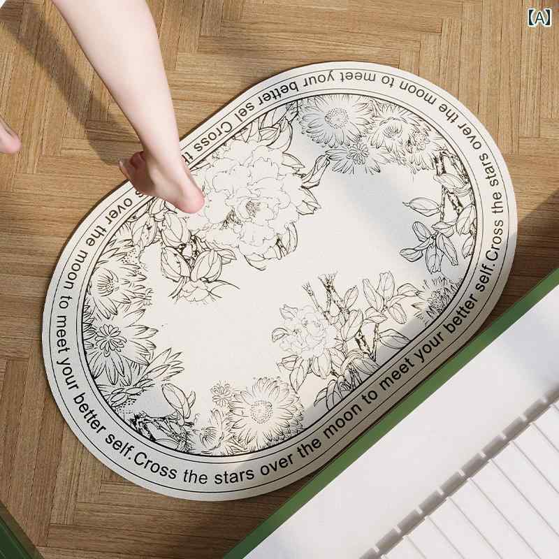 バス マット 家庭用 珪 藻 土 速乾 ソフト バス ルーム ドア フロア マット 吸収性 滑り止め 足 トイレ..