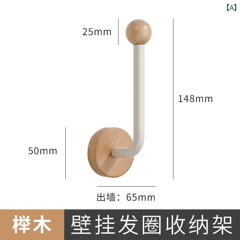 便利 フック 壁掛け 木製 クリーム スタイル ヘッド バンド ヘア リング 収納 ラック パンチ フリー ア..