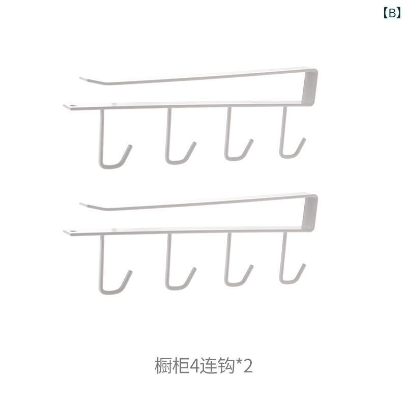 便利 フック 壁掛け FaSoLa キャビネット フック 4 収納 ラック ワードローブ オー...