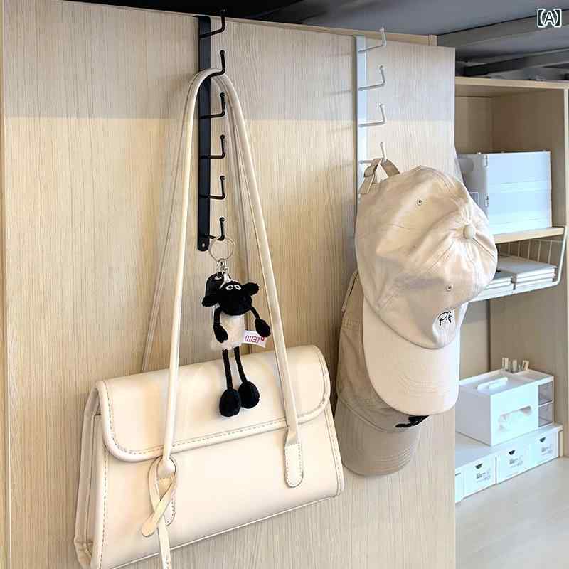 便利 フック 壁掛け ドアの 後ろに 長い フックの 列 バッグ ハンガー 寮の 収納 壁掛け ラック 帽子 ..