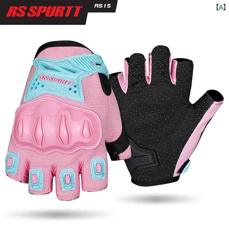 スポーツ グローブ フィット トレーニング レディース 春夏用 バイク グローブ ピンク ハーフフィンガ..