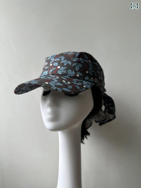 バラクラバ おしゃれ 帽子 女子 ストライプ カジュアル シンプル ストラップ ピーク キャップ アウトド..