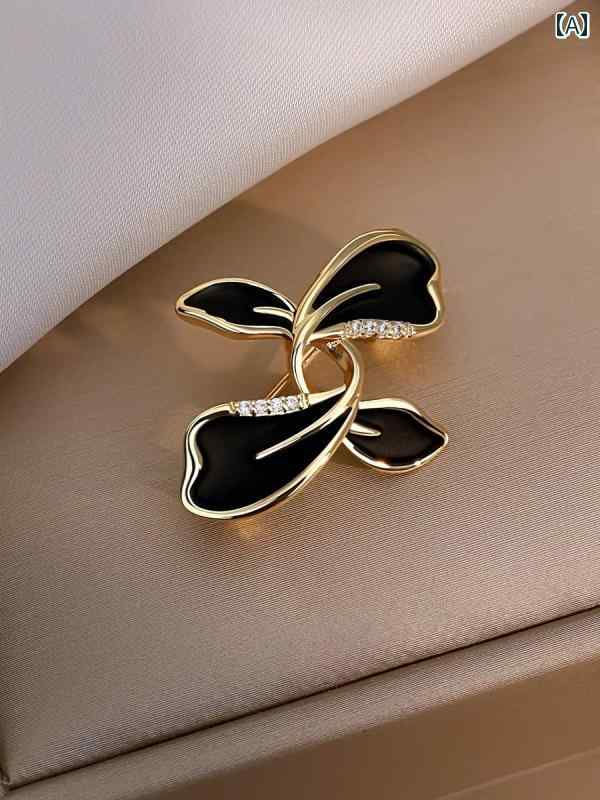 アクセサリー ブローチ レディース 高級 リーフ ブローチ 精巧 女性 コサージュピン アンチ 露出 スーツ 服 アクセサリー