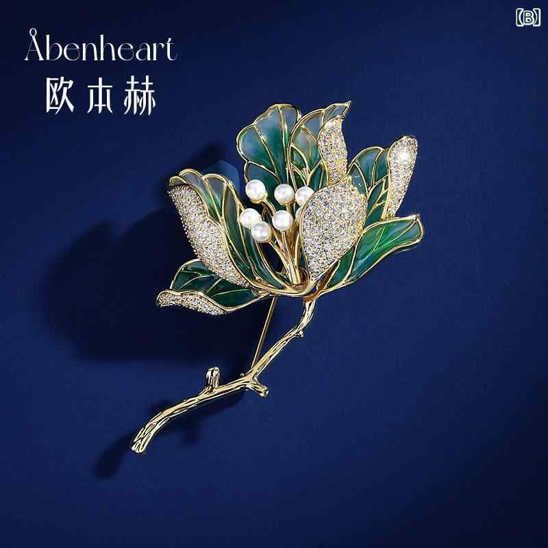 サポートシェアグローバルのアクセサリー ブローチ レディース Abenheart Zhanjun ブローチ モクレンの 花の 高級 女性 精巧 ピン バレンタイン デー 520 ギフト｜アングル2