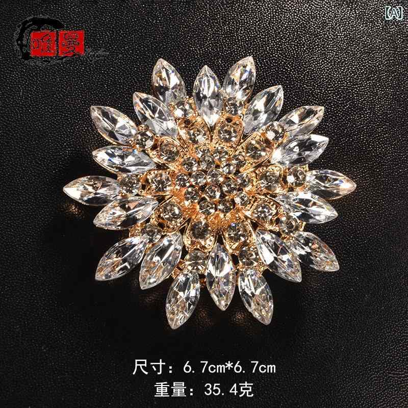 ブローチ レディース コサージュ 韓国 クリスタルジュエリー ブローチ ラインストーン 固定 ピン アクリル 雰囲気 個性 レディース コート コサージュ