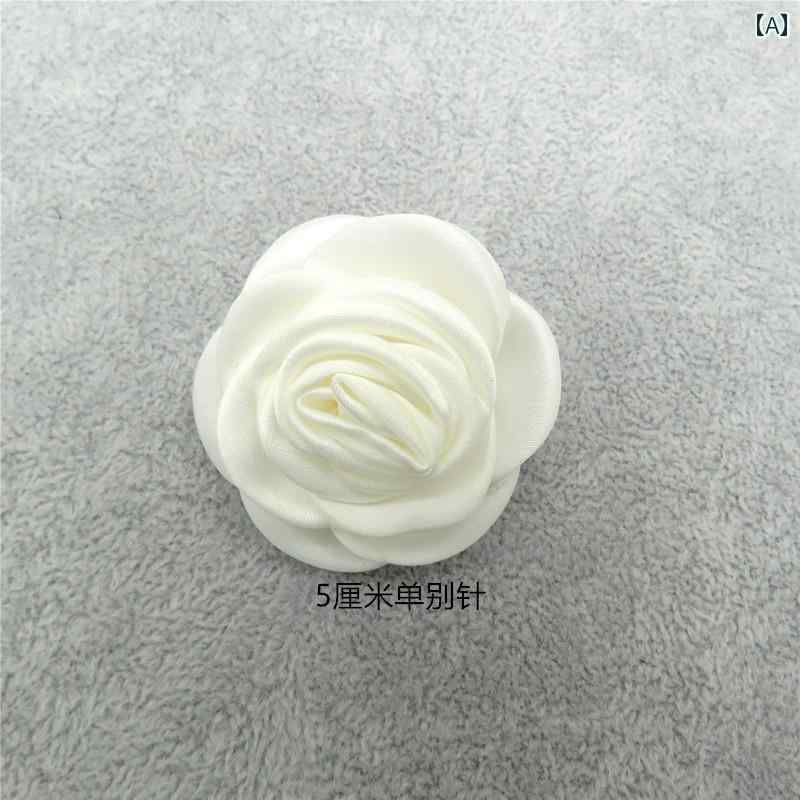 ブローチ レディース コサージュ 高級 ローズ カメ リア コサージュ ブローチ 女性用 ホワイトフラワー ピン スーツ ジャケット コート アクセサリー