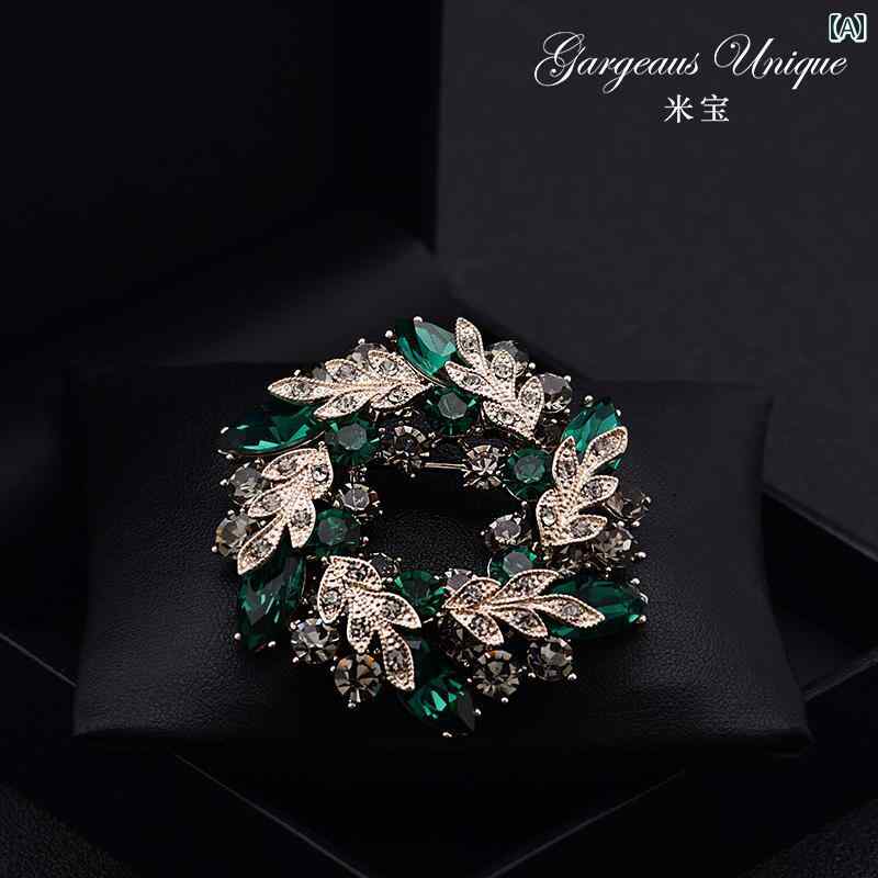 アクセサリー ブローチ レディース な ハイエンド テクスチャ クリスタル バウヒニア レトロ コサージュ レディース コート ピン アクセサリーの 花の ブロ...