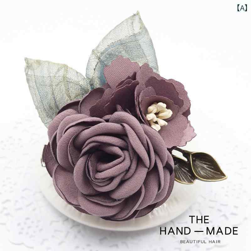 アクセサリー ブローチ レディース 韓国 生地の 花の ブローチ エレガントな コサージュ ファッション スカーフ バックル コート セーター 装飾 アクセサリ...