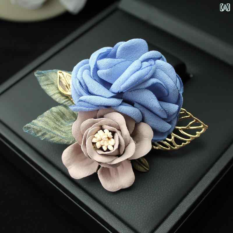 アクセサリー ブローチ レディース エレガントな ヘア アクセサリー レディース ブローチ バックル コサージュ コート ピン レトロ ウェディングアクセサリー...