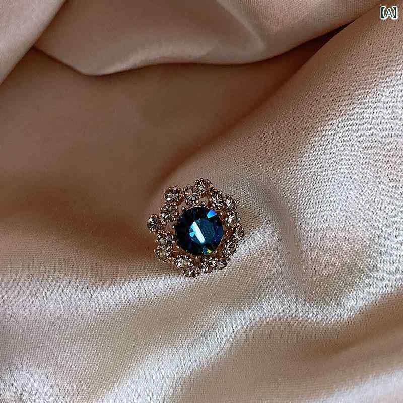 ブローチ レディース コサージュ 韓国 クリスタル ブローチ コサージュ 小さい 襟ピン バックル プロ カラー フラワー レディースシャツ クリップ メンズ ...