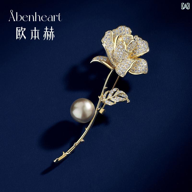 ブローチ レディース コサージュ アベン ハート デンマーク ローズ ブローチ コート 軽量 高級 ピン 精巧 ファッション