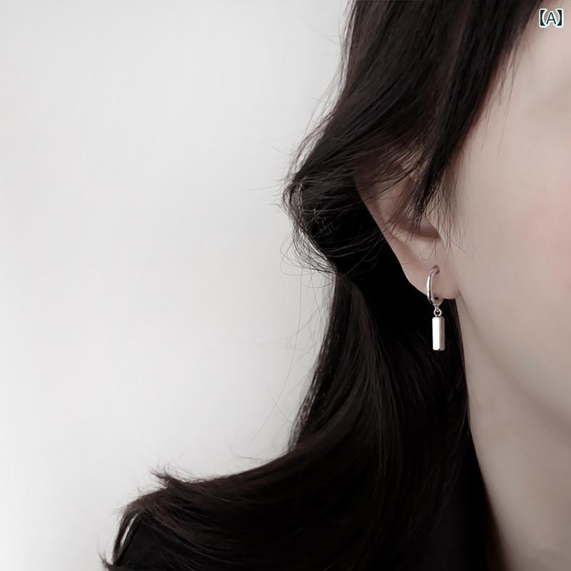 メンズ イヤリング 個性的 シンプル 蚊取り線香の 耳 クリップ レディース 個性的な 小さい スクエア ..